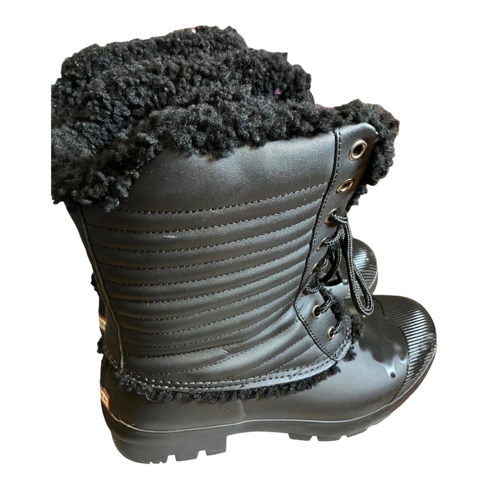 Hunter Shearling Lined Lace-Up Rubber Boots Sz 10F/9M - Picture 4 of 13